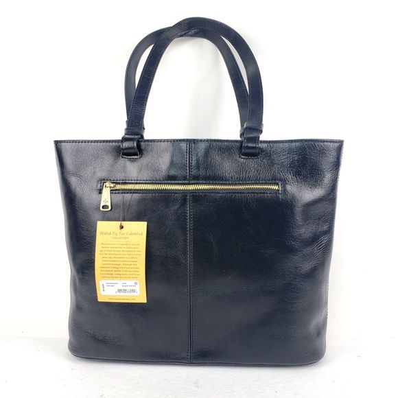 Patricia Nash Tote Bag Danville Colorblock Black British Tan Leather purse - Picture 5 of 16